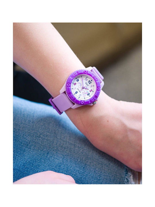 Q&Q Kids Analog Watch with Rubber/Plastic Strap Purple