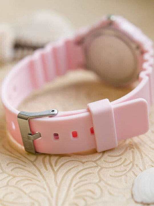 Q&Q Kids Analog Watch with Rubber/Plastic Strap Pink