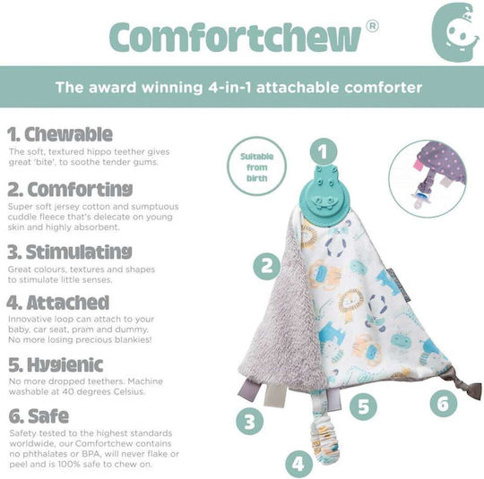 Cheeky Chompers Babytuch Trösterchen Cheeky Chompers Animals White