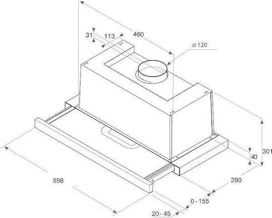 Whirlpool WAHTT 64 LM K Συρόμενος Απορροφητήρας 30cm Μαύρος