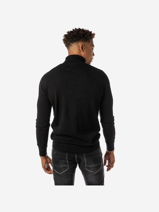 Camaro Herren Langarm-Pullover Rollkragen Schwarz