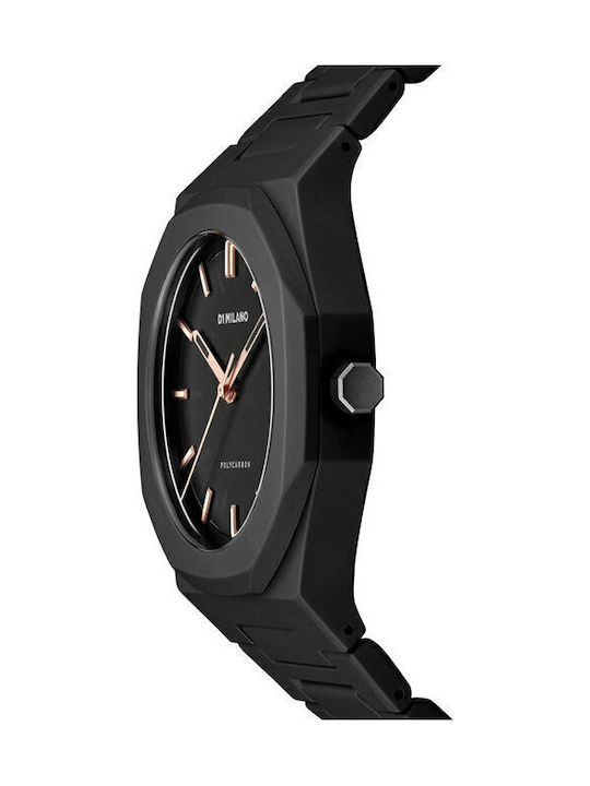 Polycarbon Women's Watch with Black Rubber Strap