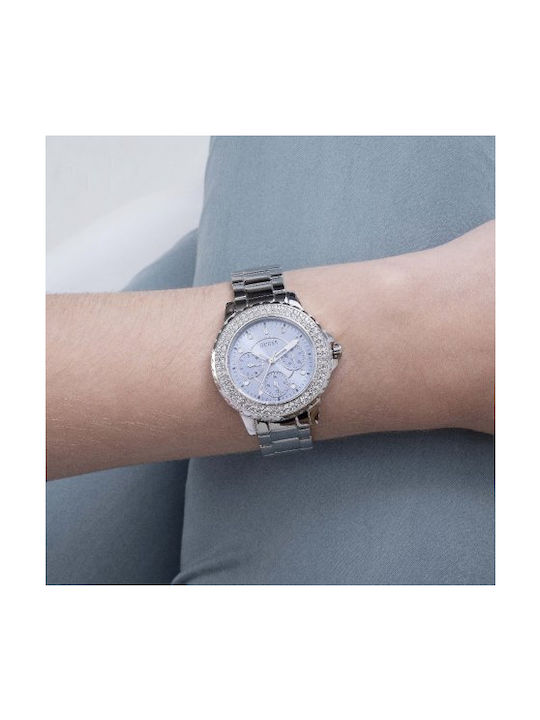 Guess Crown Watch with Silver Metal Bracelet