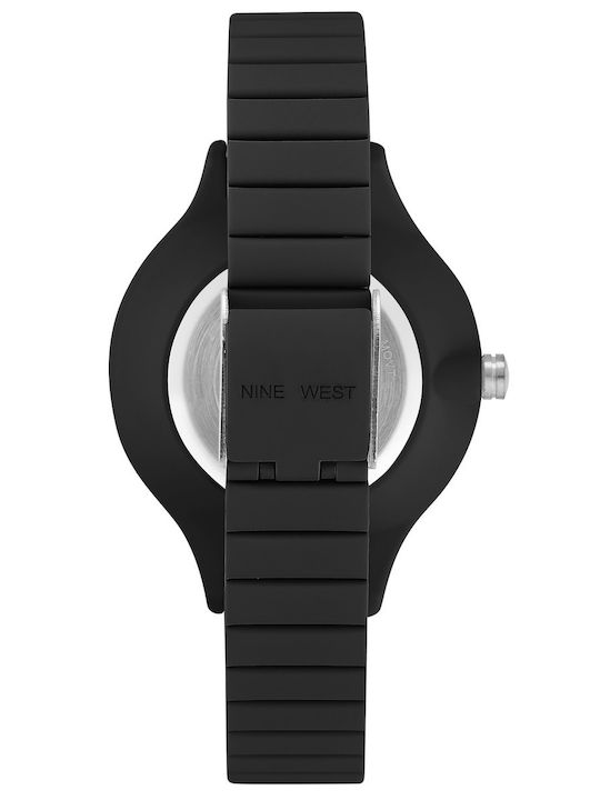 Nine West Women's Watch with Black Rubber Strap