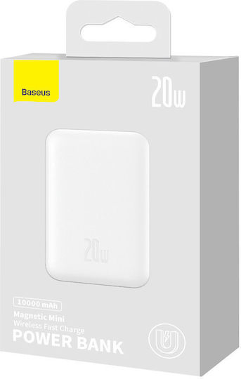 Baseus Magnetic Mini MagSafe Power Bank 10000mAh 20W με Θύρα USB-C Power Delivery Λευκό