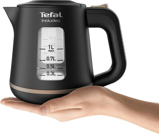 Tefal Includeo Βραστήρας 1lt 1800W Μαύρος