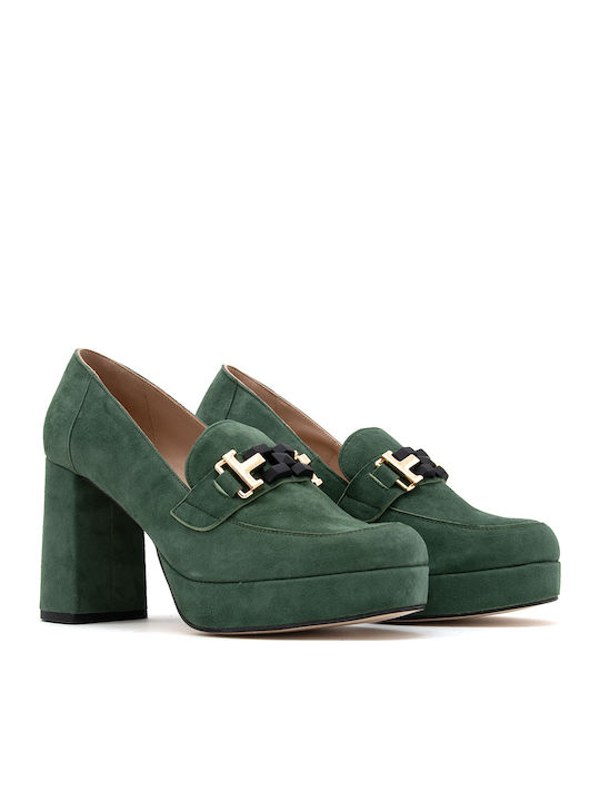 Suede Khaki High Heels