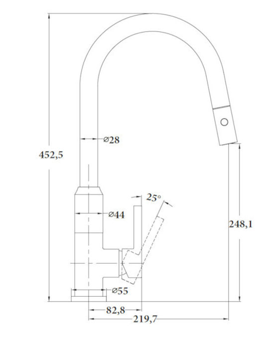 Sparke Pearl Tall Kitchen Faucet Counter with Shower White