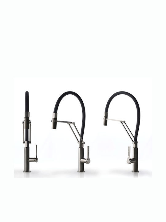 Gessi Officine Kitchen Faucet Counter Flexible Silver