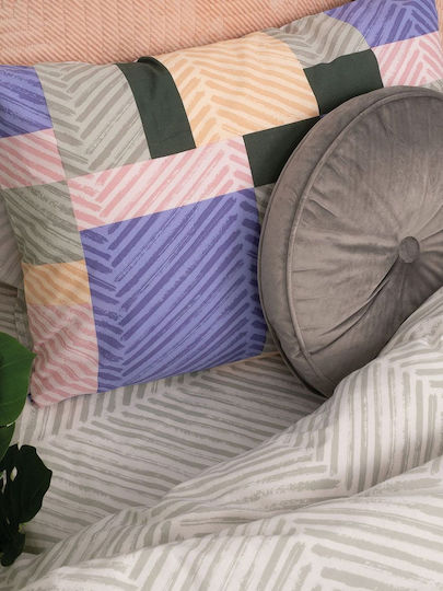 Palamaiki Комплект Плик за Завивка Памучен Кинг Сайз с 2 Калъфки 240x250 Fashion Life FL6163 Лилав