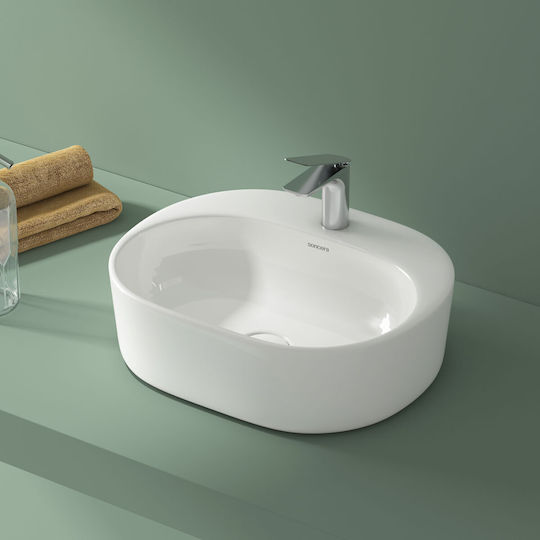 Soncera Mini Wall Mounted Wall-mounted / Countertop Sink Porcelain 40x33.5x14cm White