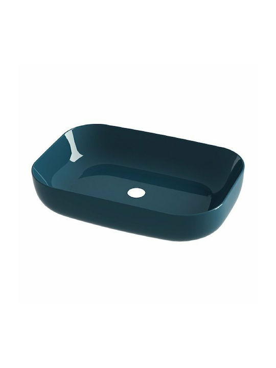 Olympia Metamorfosis 42600 Vessel Sink Porcelain 60x42x14cm Blu Petrolio