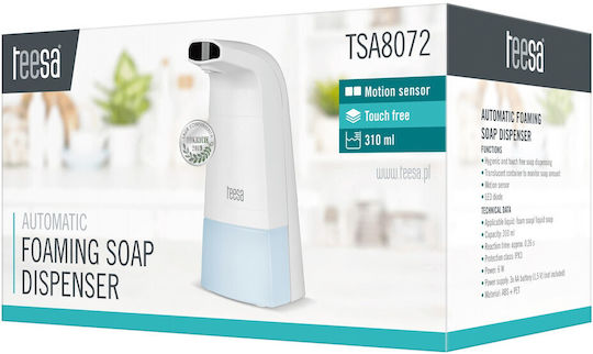 Teesa Tabletop Automatic Plastic Foam Dispenser White 310ml