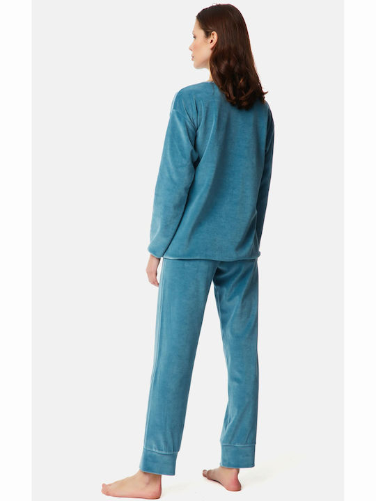 Minerva Set Winter Women's Pajamas Turquoise