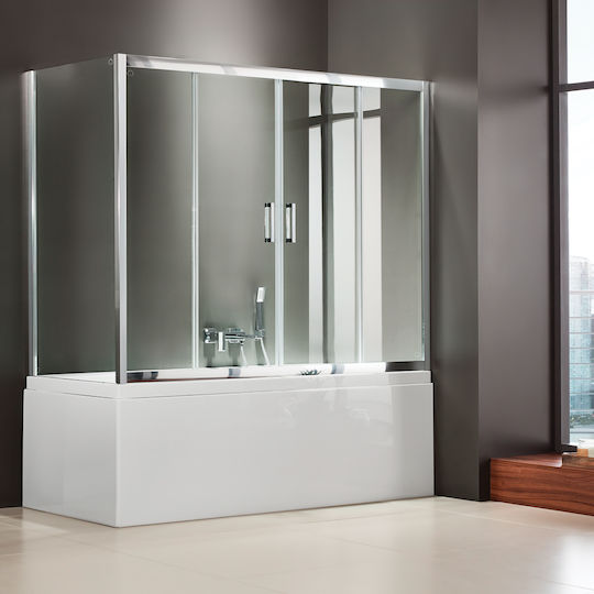 Axis Bath Slider Διαχωριστικό Μπανιέρας με Συρόμενη Πόρτα 167-171x140cm Clear Glass Chrome
