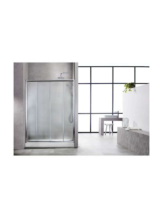 Tema New 4-Panel Sliding Entry Door Διαχωριστικό Ντουζιέρας με Συρόμενη Πόρτα 150x180cm Fabric