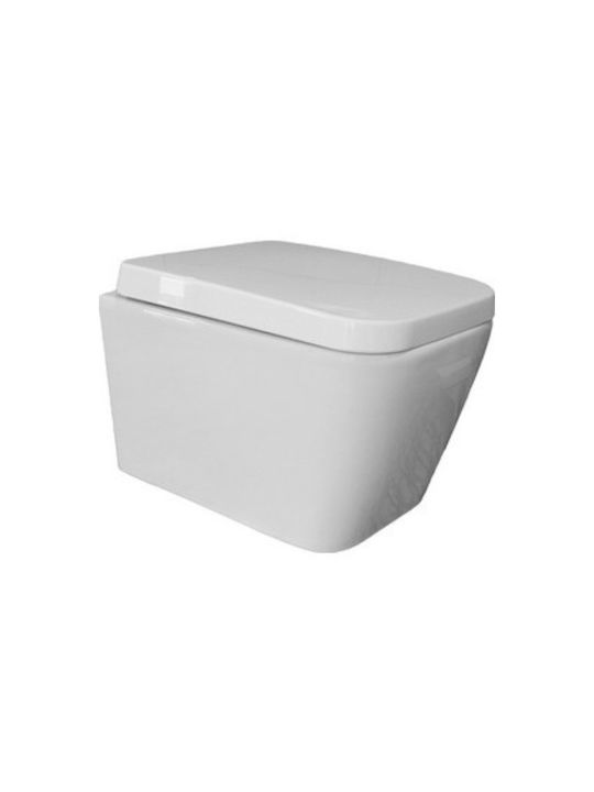Amco 107 Line Zara Rimless Wall-Mounted Toilet that Includes Soft Close Cover White