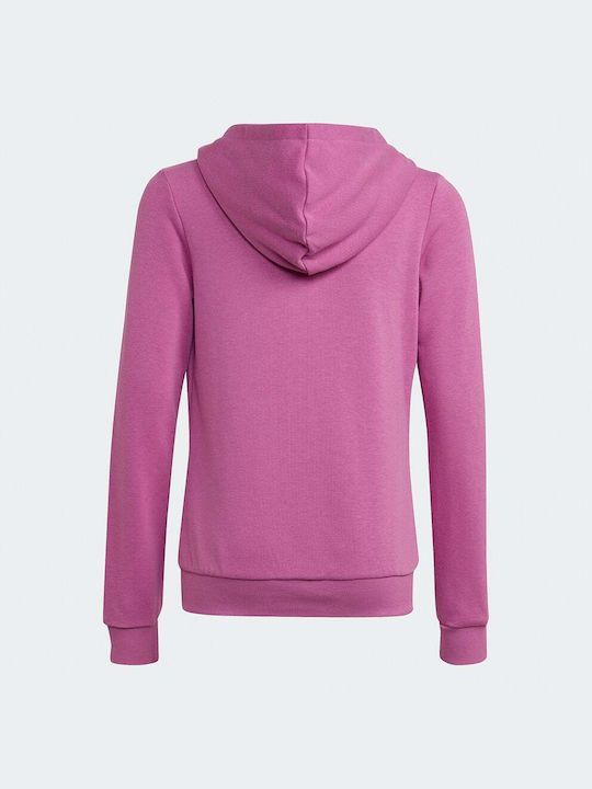 Adidas Cardigan pentru copii din material frotirat cu glugă Violet