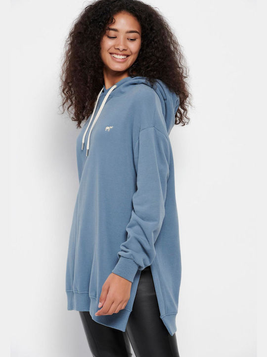 Women's Long Hooded Sweatshirt Blue