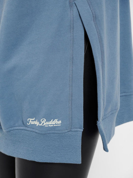 Women's Long Hooded Sweatshirt Blue