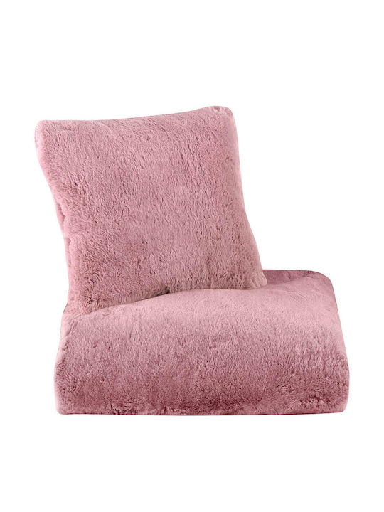 Madi Διακοσμητική Μαξιλαροθήκη Pelage από Γούνα Pink 45x45εκ.