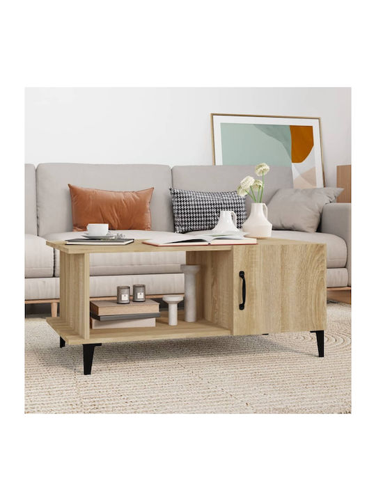 Rectangular Wooden Coffee Table Natural L90xW50xH40cm