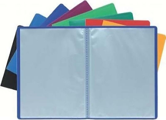 Economix Clipboard Flexible with 60 plastic sleeves Slides for Paper A4 (Μiscellaneous colours) 1pcs