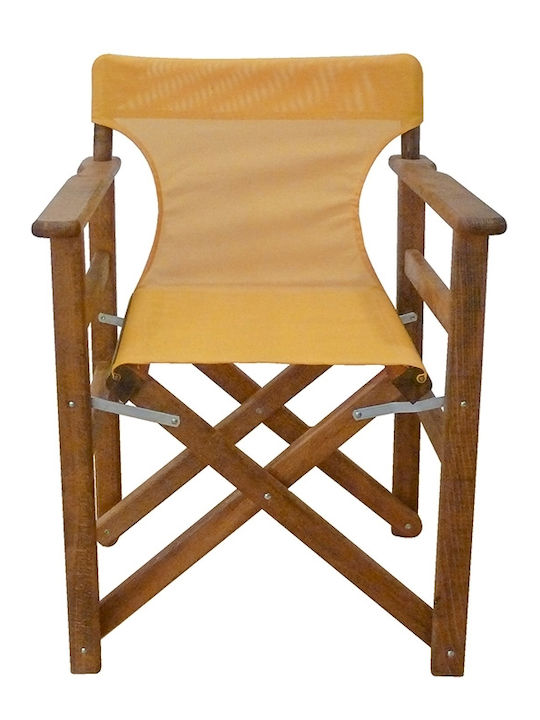 Director's Chair Wooden Torino Walnut / Yellow 1pcs 59x51x85cm.