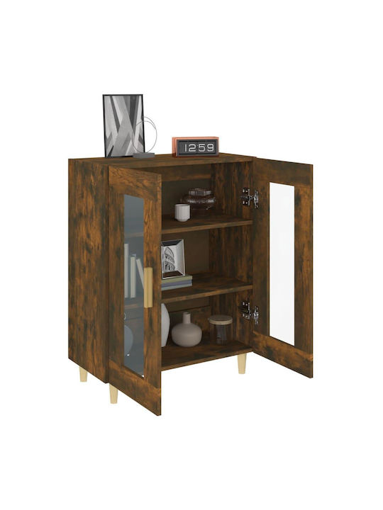 vidaXL Wohnzimmer Vitrine aus Spanplatte mit Verglasung Braune 69.5x34x90cm
