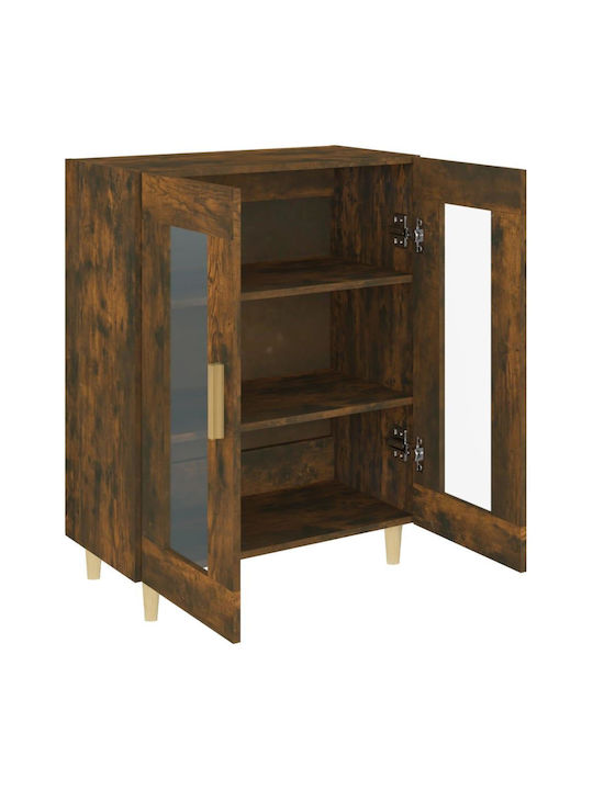 vidaXL Wohnzimmer Vitrine aus Spanplatte mit Verglasung Braune 69.5x34x90cm