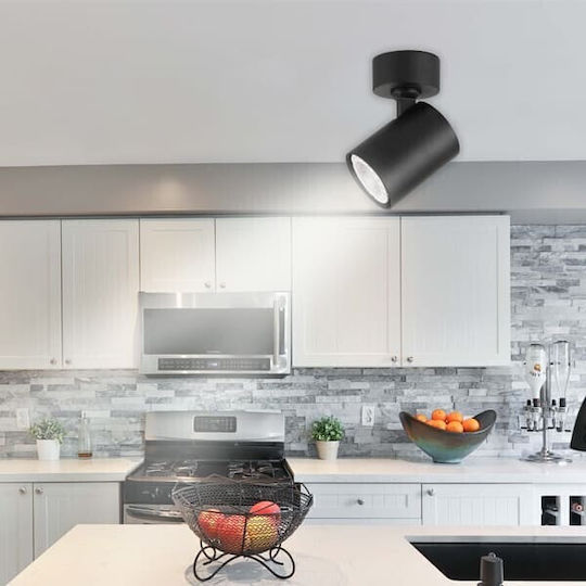 Eurolamp Single Spot with Socket GU10 in Black Color