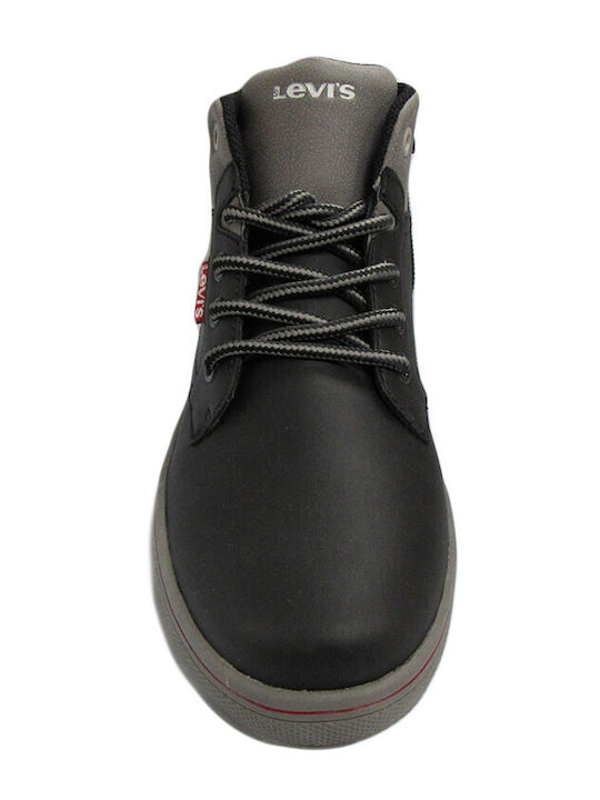 Levi's Portland Kids PU Leather Boots with Lace Black