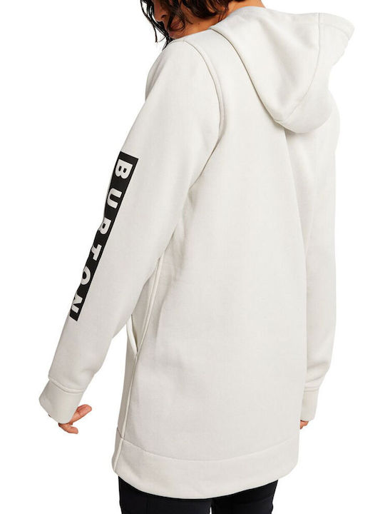 Burton Oak Women's Long Hooded Sweatshirt White Heather