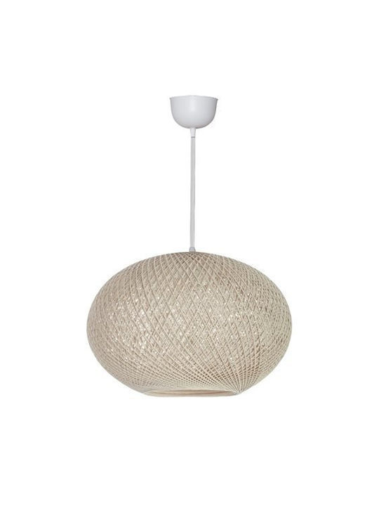 HomeMarkt Adjustable Pendant Light Beige Boho with Rope for Socket E27 40cm