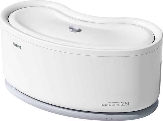 Baseus Автоматичен Поилка / Фонтан от ABS пластмаса за Куче & Котка с Основа 2.5lt в Бял Цвят