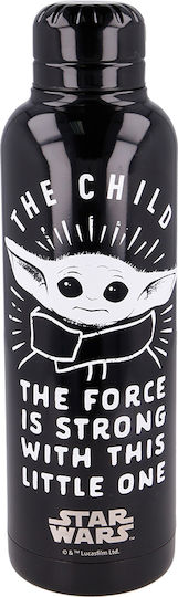 Stor Yoda The Child Παιδικό Παγούρι Star Wars Ανοξείδωτο με Βιδωτό Καπάκι Non Spill Μαύρο 515ml