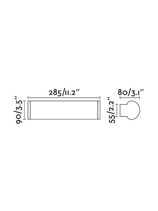 Faro Barcelona Danubio Modern Lamp Bathroom with Integrated LED and Warm White Light Bronze 28.5x9x8cm
