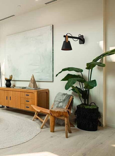 Eurolamp Modern Lamp Wall with Socket E27 Black 17x17cm