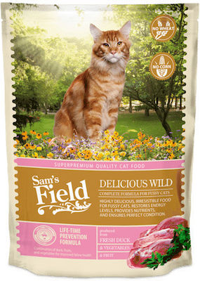 Sam's Field Delicious Wild Суха храна за възрастни котки с Патица 0.4кг