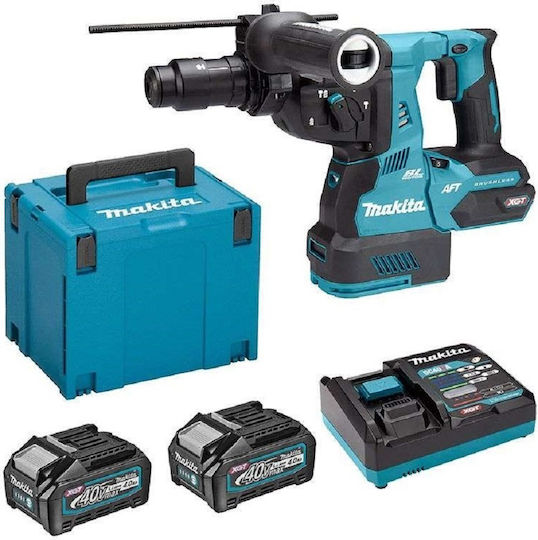 Makita XGT Κρουστικό Σκαπτικό Πιστολέτο Μπαταρίας Brushless 40V 2x4Ah με Υποδοχή SDS Plus HR002GM202