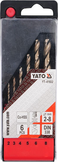 Yato Set of 6 Drills HSS with Cylindrical Shank for Metal και Wood