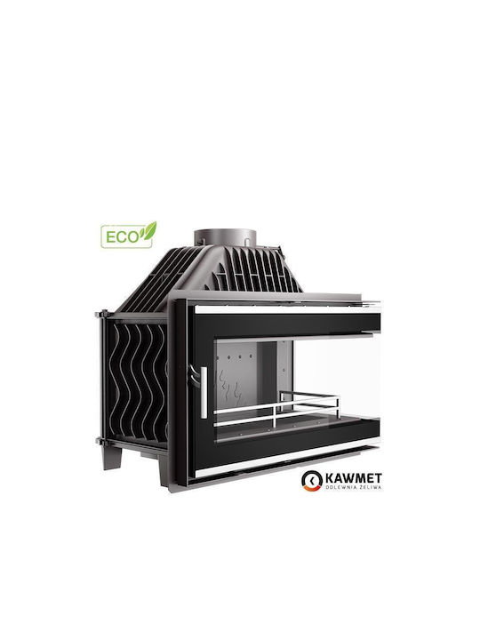 Kawmet W16 PB Eco Șemineu cu inserție Lemn 13.5kW Colțul din dreapta cu o ușă care se deschide