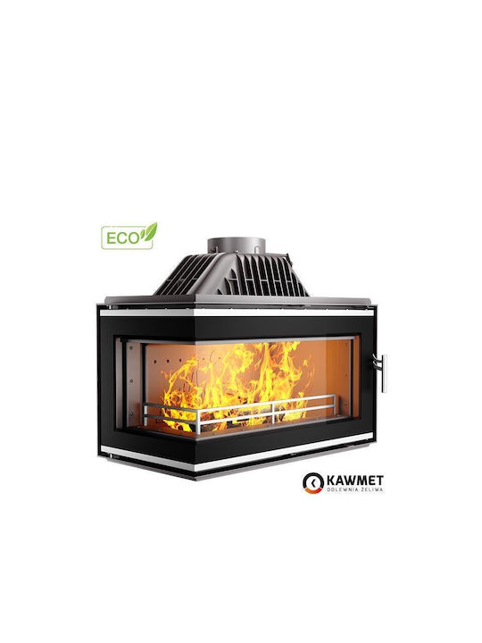 Kawmet W16 LB Eco Ενεργειακό Τζάκι Ξύλου 13.5kW Αριστερή Γωνία με Ανοιγόμενη Πόρτα