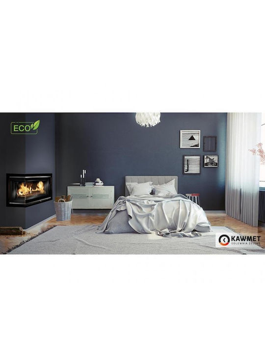 Kawmet W16 LB Eco Ενεργειακό Τζάκι Ξύλου 13.5kW Αριστερή Γωνία με Ανοιγόμενη Πόρτα