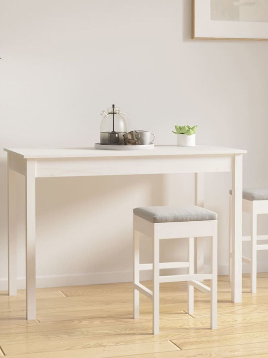 Table Kitchen from Solid Wood White 110x55x75cm