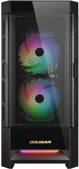 Cougar Duoface RGB Gaming Midi Tower Computer Case with Side Window Black