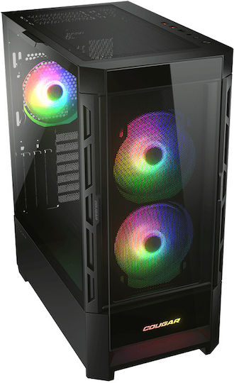 Cougar Duoface RGB Gaming Midi Tower Computer Case with Side Window Black