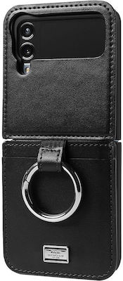 Ringke Folio Signature Synthetic Leather Back Cover with Strap Black (Galaxy Z Flip4)