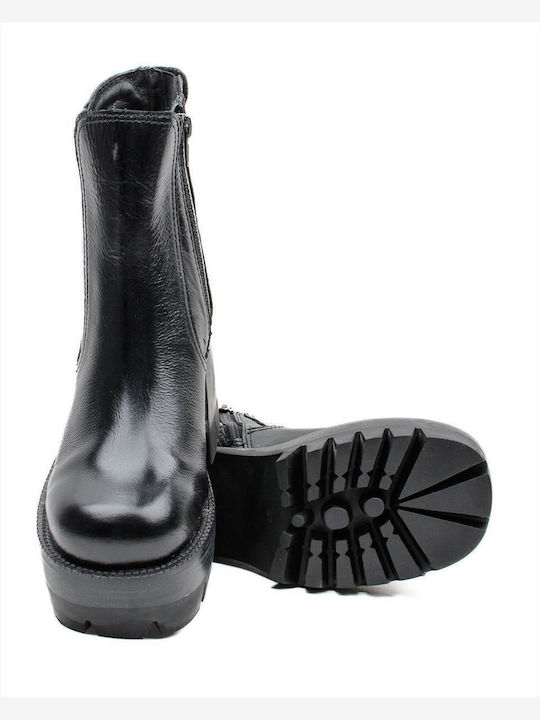 Leather Women's Ankle Boots Black