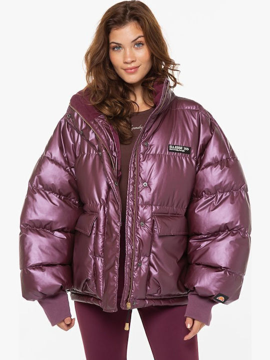 Vesuvio Women's Short Puffer Jacket for Winter Purple